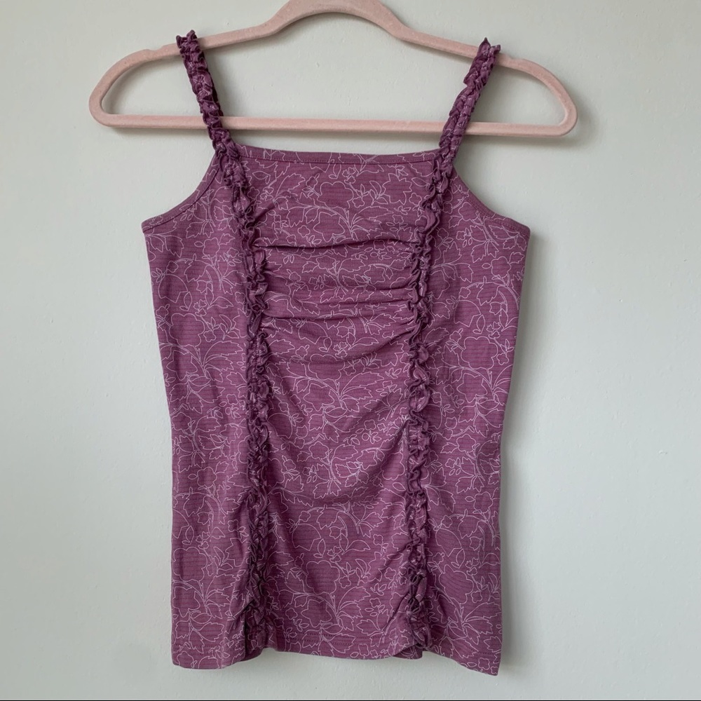 Robe Di Kappa Tank Top Spaghetti Strap Stripe Floral Purple Size Small